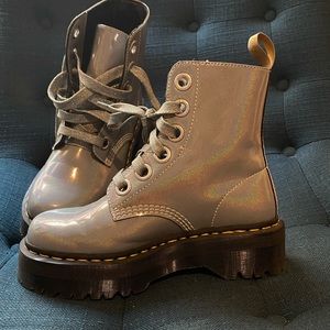 Dr Martens Jadon Holo Silver Platform size 9 UK 7 new without box